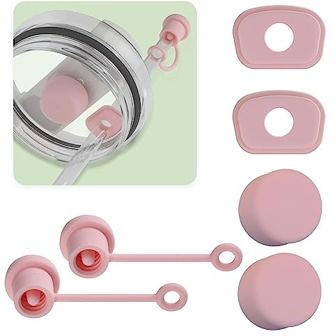 Nearockle - Set di 3 tappi in silicone a prova di perdite, copertura per cannuccia per Stanley Tumbler versione 2.0 da 880,5 g, 1134 g, accessori per tazze Stanley (rosa)