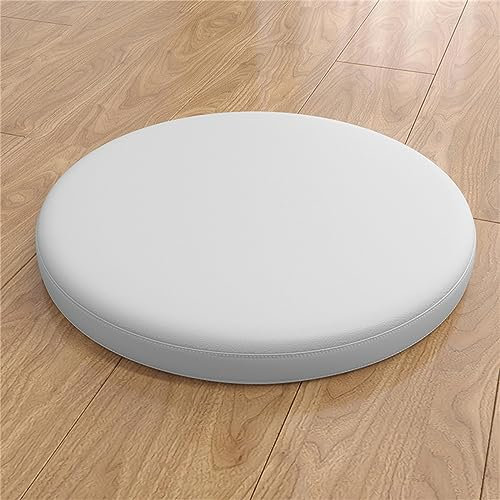 FANSU Cuscino per Seduta in Memory Foam Comfort, Impermeabile Cuscini per Sedie da Rotondo Cuscino per Sedia Rotondo Elastico Cuscini Rotondi per Sedili Lavabili (Diametro 30 cm,Bianco)