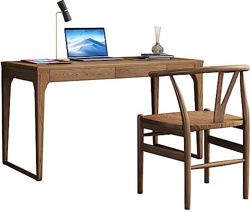 ZUMAHA Neu Minimalistischer Computertisch, moderner Arbeitstisch, Büroschreibtisch aus Holz mit Aufbewahrungsschublade, geräumiger Schreibtisch aus Eschenholz Computer Tisch