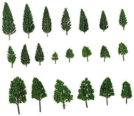 NUOBESTY 22-teiliges Set Schreibtischaufsatz Modell Baum Set Künstliche Landschaft Modell Bäume Modellbäume Kaktus- Miniaturen Zum Basteln Krippenzubehör Bäume Baumhaus Mischen
