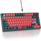 SOLIDEE Verkabelte 75% Mechanische Gaming-Tastatur,hot-swap-fähige Mechanische Tastatur mit Gasket Struktur,RGB-Hintergrundbeleuchtung,82 Tasten Kompakt TKL Tastatur mit Drehknopf(82 Black Red)