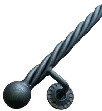 FERMEG Handlauf Liberty Durchmesser 30 mm aus Eisen mit Finish Anthrazit | Handlauf aus Schmiedeeisen Made in Italy | DIY Produkt | Ideal für den Innen- und Außenbereich (Anthrazit, 270 cm)