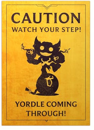 Displate Offiziell League of Legends MetallPoster Magnetische Befestigung Inklusive Lizenziert Bilder Hochwertiges Poster Graphics Caution Ziggs 45 cm x 32 cm