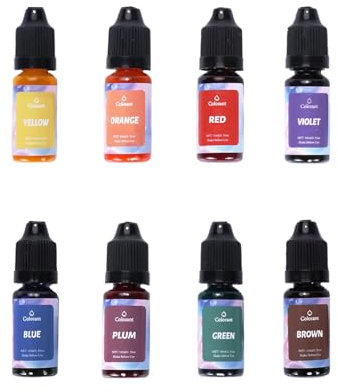 Bolosa 8 Kerzenfarbe, Kerzenfarben, Kerzenwachs Farben Set, für die Kerzenherstellung, für Sojawachs, Bienenwachs, Palmwachs, Gelwachs Gelee Wachs, Paraffinwachs, Kokosnuss Wachs (10 ml)