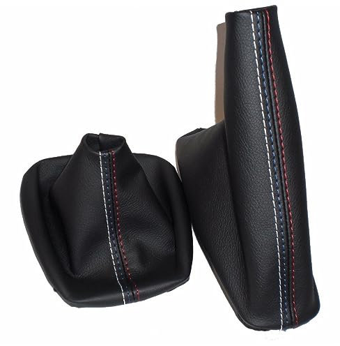 BIPANO for BMW, 3er-Serie E36 E46 M3, Auto-Styling, Schwarze Ledermanschette, Auto-Schalthebel, manuelle Handbremsmanschette, Schaltmanschette Stick Head Handle Hebel Schaltknauf