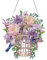 MEIEST Diamond Art Painting Hängende Anhänger Kit,DIY Blume Vogelkäfig Kristall Kunst Hängendes Schild,Diamant Fenster Hängende Kranz Ornament für Home Decor und Geschenk (369)