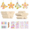 Bastelset Schmetterling Blume, Schmetterlinge Basteln Kinder, Mit Aquarellstift, Edelsteinaufkleber, Schnur, Holz Bastelset für DIY Kindergeburtstag