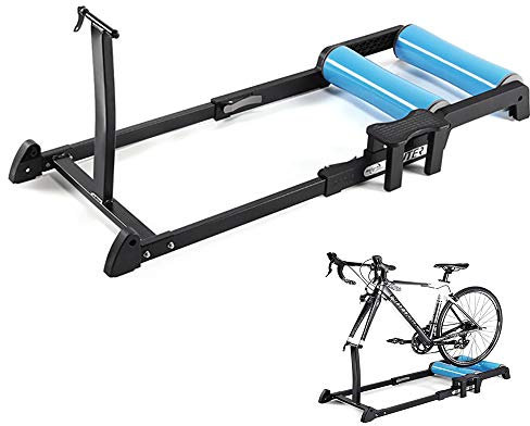 XCSCUK Fahrradtrainer, Indoor-Mountain-Road-Bike-Trainingsroller, faltbares Fahrrad-Trainingsgerät, geeignet für Fitnessstudio, Club