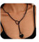 APMGONT Punk Chain Choker O-Ring Pendant Necklace, Goth Slip Chain Choker Necklace, Adjustable Clavicle with Heart Pendant, Fashion Elegant Accessories Heart for Women and Girls (Black Lock)