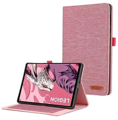 MQVQAUBST Weiche Stoff-Ständer-Flip-Tablet-Hülle, geeignet for Lenovo Legion Y700 8,8 Zoll 2023 TB-320FU(Rose)