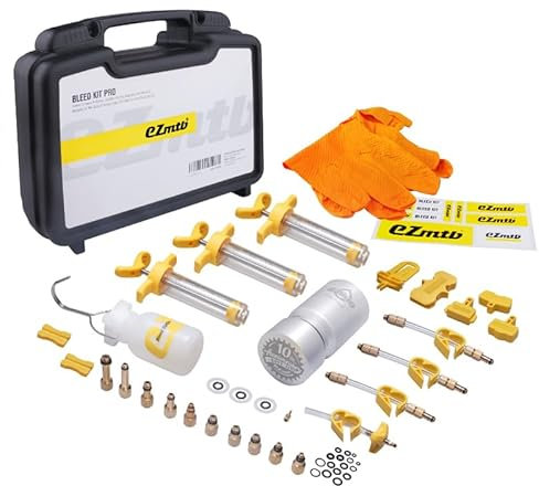 EZmtb Entlüfter/Entlüftungsset für hydraulische Fahrradbremsen, Wartung, Reparatur, Ölwechsel. Kompatibel mit Shimano, SRAM, Magura, Tektro, MTB, Elektro, Straße, Gravel (Pro)