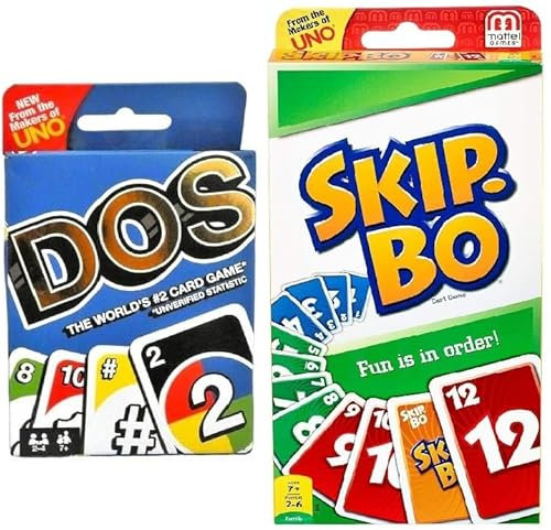Mattel Dos and Skip-bo Kartenspiel Combo 2er Pack