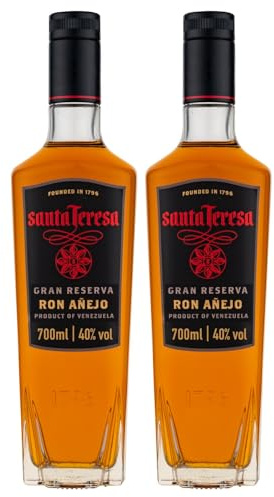 Santa Teresa Ron Oscuro Gran Reserva, 700ml (Paquete de 2)