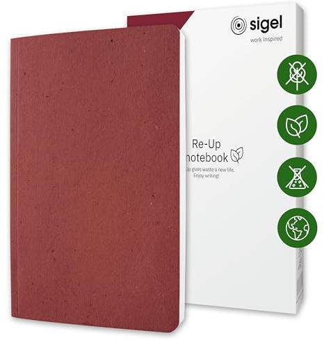 Sigel Re-Up Softcover Notebook A5 | RU202, Squared, red, 100 p