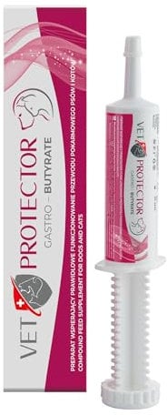Vet Protector - Professionell Durchfallstopp Paste mit Natriumbutyrat - Unterstützt bei Durchfall - Probiotika Hund - Durchfall Hund - Beruhigt den Magen - Unterstützt Verdauungstrakts - 60 ml