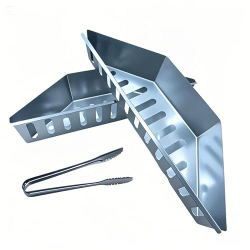 Auisea 2 Pcs Thickened Charcoal Basket Stainless Steel Char Holder with Mini Tong, Compatible with 22-Inch Weber Charcoal Grills, Charcoal Container Grilling Briquette Baskets
