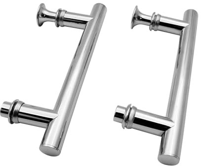 KEABATH 2 Pack 145mm Hole to Hole Stainless Steel Shower Glass Door Handle with Plastic knob Shower Round Door Handle Pull Handle Replacement for Shower Enclosure Shower Room Cabin