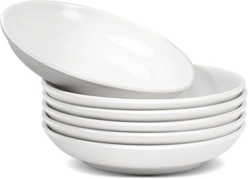 Kinmsito 6 Stück Vorspeisenteller Aus Keramik, Porzellan Speiseteller, 15cm | Weiß, Rund Porzellan-Dessertteller, Kleine Teller for Beilagen, Snacks, Salat, Vorspeisen, Mikrowellen, Spülmaschinenfest