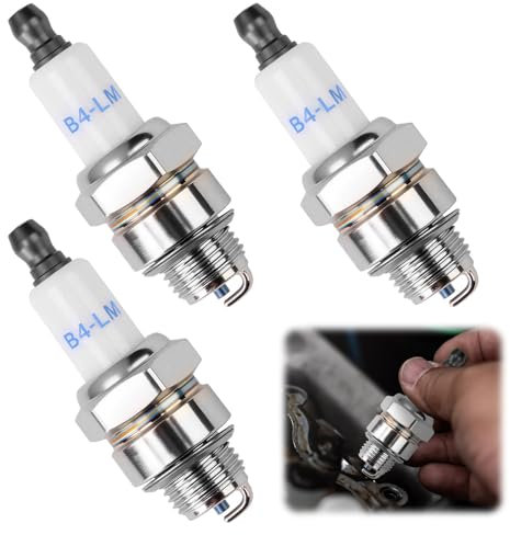3Pcs Spark Plug for Lawnmower RJ19LM/B4-LM,4-Stroke Lawnmowers Spark Plugs for BPMR7A, Mellbree L7T and Champion CJ8 RCJ6Y RCJ7Y Replacement Brush Cutter Engines Lawnmowers Garden Tools