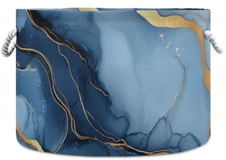 voucong Marble Silver Navy Blue storage basket and waterproof pantry baskets with sturdy handle bins blankets for towel guarda ropa para cuarto