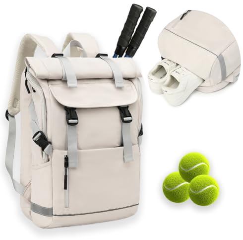 BlesMaller Tennistasche für Herren Damen Tennisrucksack mit Schuhfach | mit 14 Zoll Laptopfach, ultra leicht, Tennis Schlägertasche Padel Tasche für Badminton Pickleball Squash