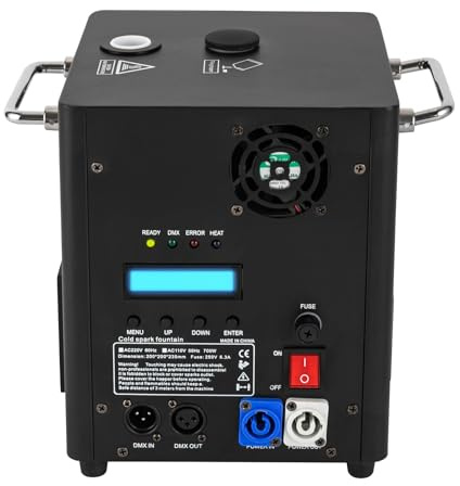 Professionelle Cold Spark Machine 700W, Kaltfeuerwerk mit DMX & Fernbedienung, Nebelmaschine Mit Fernbedienung für Hochzeit und Bühne, Sicherer Funken-Effekt ohne Hitze