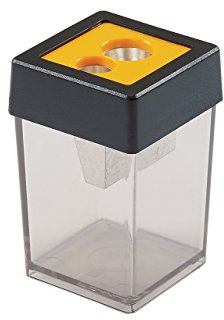 Dahle 53465 – Anspitzer (Manual Pencil Sharpener, transparent, gelb, Metall)