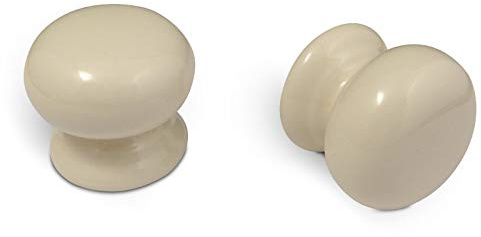 SOTECH Porzellanknopf Porzellangriff cremefarbig Ø 38 mm Möbelknopf | Knopfgriff