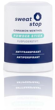SweatStop FUSSPUDERSTIFT mit Zimt & Menthol 60g für trockene Füße – hautfarbener Fußpuderstift absorbiert Fußschweiß - gegen Fußschweiß & Geruch