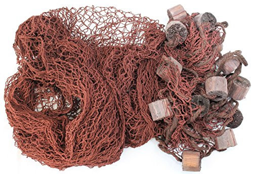 Deko Netz Fischernetz ca. 250x250cm BRAUN Baumwolle Maschen 2x2cm m Schwimmern