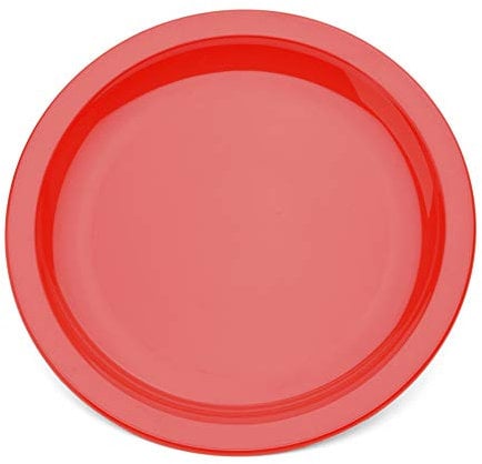 Harfield 17cm Polycarbonate Narrow Rimmed Plate Red (Pack of 4)