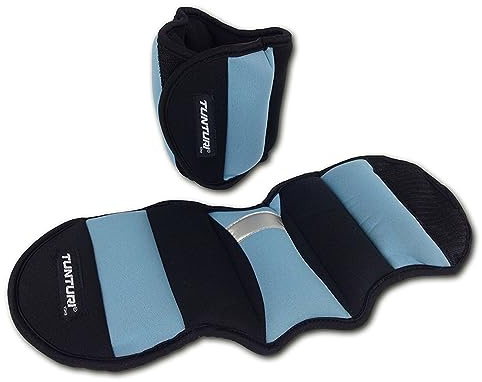 Tunturi 2er Set Handgelenksgewichte, Knöchelgewichte mit 1,5 kg oder 0,75 kg, Manschettengewichte