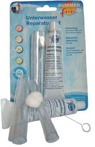 Watermann GmbH Unterwasser Reparatur-Set für alle Schwimmbecken- und Gartenteichfolien aus PVC.