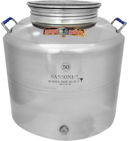 Recipiente de acero inoxidable de 50 litros de aceite soldadas construcción con tapón de rosca