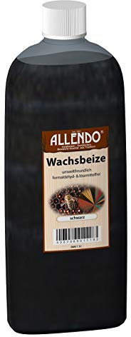 Wachsbeize Buntfarbe inkl.1x Pinsel für beizen zum Auftragen von E-Com24 (1000 ml schwarz)