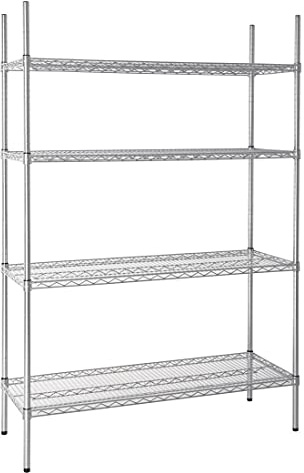 EDLP Vogue Flat Pack 4 Shelf Unit - 1220x460x1830mm 48x18x72 | Maximises commercial catering stock space with a multi-tier layout, offering alternative imperial 48x18x72 inch sizing.