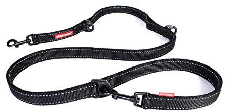EzyDog Vario 6 Multi-Function Dog Lead, 3-6 foot, Black