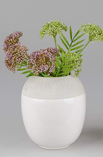 formano Deko Vase Whitestone bauchig rund H. 17cm weiß grau