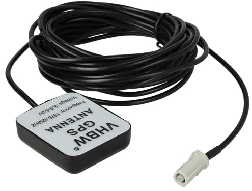 vhbw Antena GPS Compatible con JVC KW-NT30 | KW-NT3 navegador con conexión AVIC - Base magnética, 5 m negro