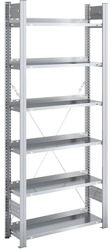 hofe | Akten-Steckregal | VErzinkt | Regalhöhe 2000 MM | einseitig | Grundregal | BxT 750 x 300 MM