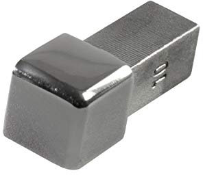 Fuchs Design Fliesenschiene Ecke Endstück Professional 10 mm Quadratprofil V2A Edelstahl glänzend