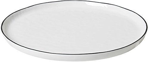 Broste Copenhagen 14533188 Salt Brotzeitteller, Porzellan, Weiß,Ø 22 x H1,5 cm