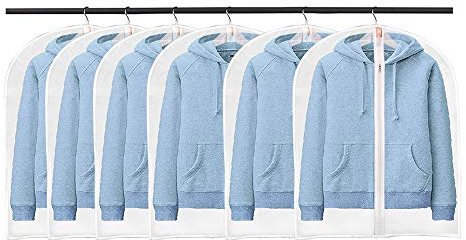 BangShou 6 PCS Housse Vêtement à Suspendre, Rangement pour Habits et Penderies, Housse Costume Homme et Robe de Mariée, Sac de Rangement Hermétique et Anti-Mites, Housse pour Voyage, Garde-Robe