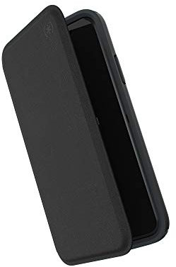 Speck iPhone XS Schutzhülle mit Klappe Folio Case Handyhülle Schützende Hülle Tasche Dünne Schale Hardcase Beständig für Apple iPhone XS - Presidio Folio - Schwarz/Grau