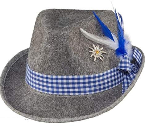 narrenkiste O23677 KW 58 grau-blau Damen Herren Trachten-Tirolerhut