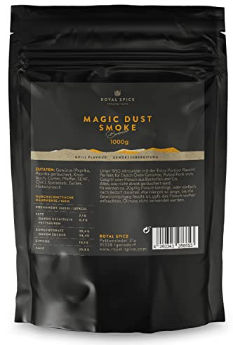 Royal Spice Magic Dust Smoke BBQ Rub - 1kg Beutel - BBQ Gewürzmischung mit geräucherter Paprika und Rauch für unwiderstehlichen Geschmack zum Barbeque