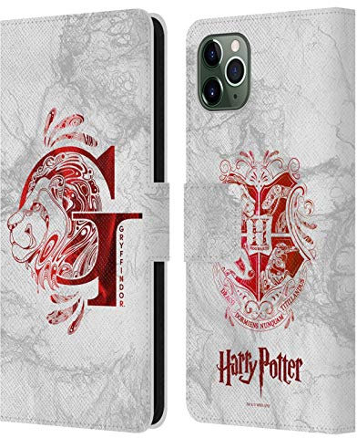 Head Case Designs Officially Licensed Harry Potter Gryffindor Aguamenti Deathly Hallows IX Leather Wallet Case Compatible With Apple iPhone 11 Pro Max