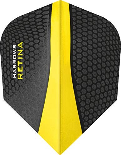 Harrows Retina Dart Flights, 10 Sets (30 Stück) 100 Micron, extra Stark sehr Robust Standart Form (Gelb)