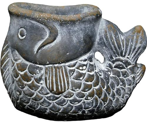 Classic Home and Garden Pot de Fleurs en Ciment à Grande Ouverture pour intérieur et extérieur, Gris, 14 cm