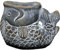 Classic Home and Garden Pot de Fleurs en Ciment à Grande Ouverture pour intérieur et extérieur, Gris, 14 cm